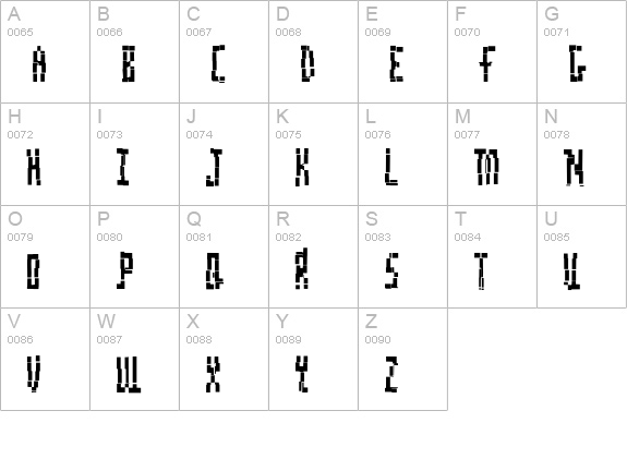 DigitalDecay-Normal uppercase A-Z preview