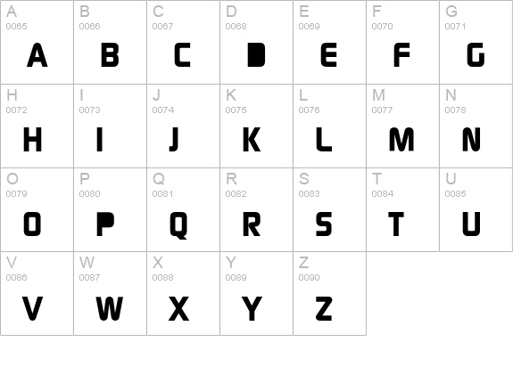 DigitalEF-Bold uppercase A-Z preview