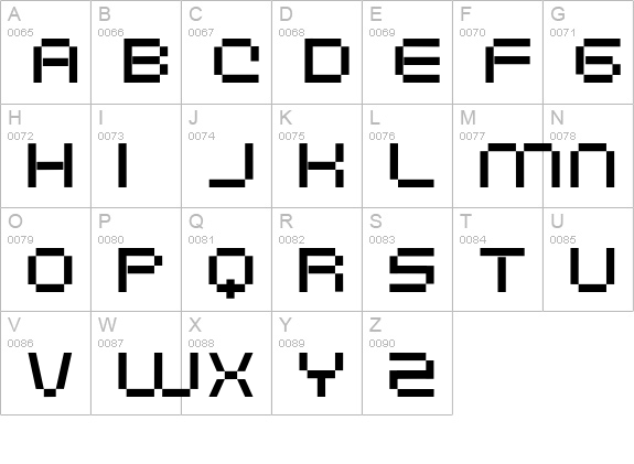 Digitalema uppercase A-Z preview