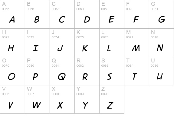 DigitalStrip 2.0 BB Italic uppercase A-Z preview