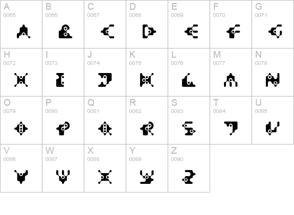 DigitalWaste-Regular uppercase A-Z preview