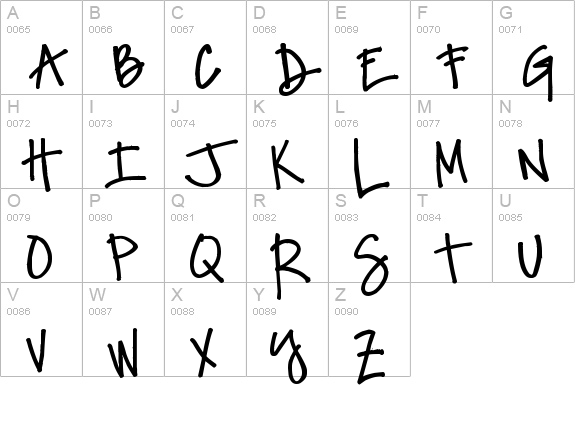 Digs My Hart uppercase A-Z preview