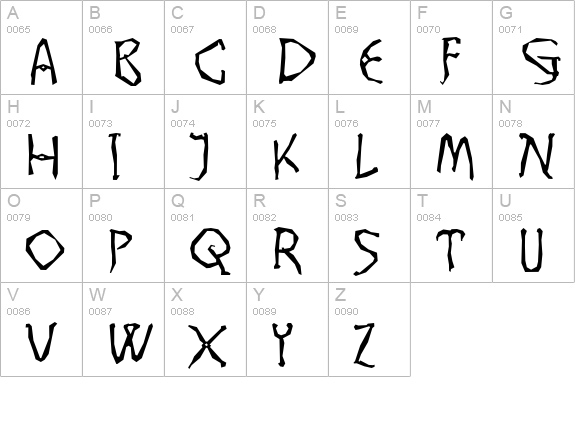 Dikovina uppercase A-Z preview