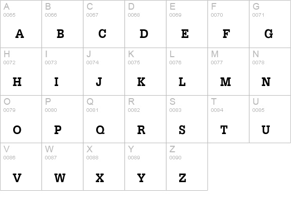 DilleniaUPC Bold uppercase A-Z preview