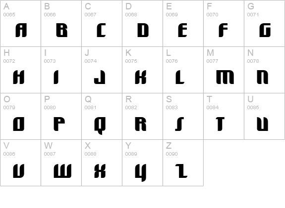 Dimentia-Medium uppercase A-Z preview