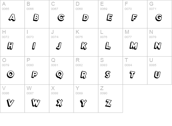 DimWitGauche uppercase A-Z preview