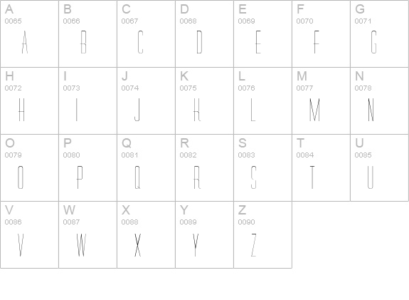 Diner Skinny uppercase A-Z preview
