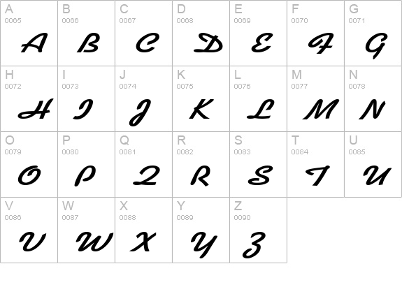 DinerScriptExtended uppercase A-Z preview