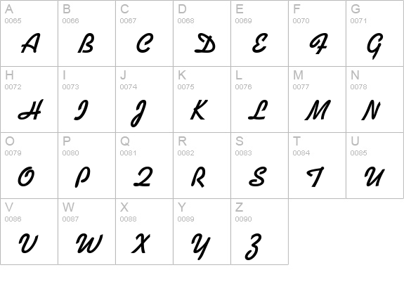 DinerScriptPlain uppercase A-Z preview
