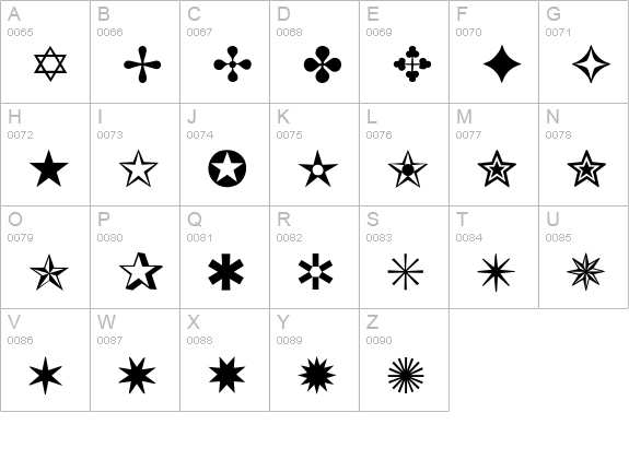 dingbats-Thin uppercase A-Z preview