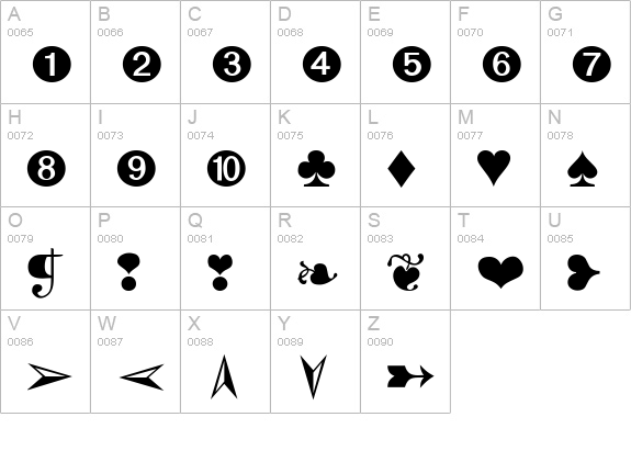 Dingbats Two uppercase A-Z preview