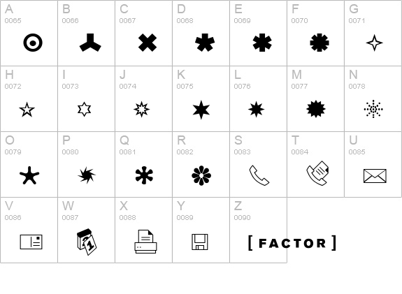 Dingbests-Regular uppercase A-Z preview