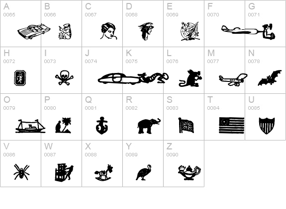 dingies Heavy uppercase A-Z preview