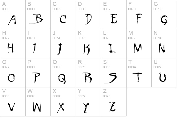 Dinobots Normal uppercase A-Z preview