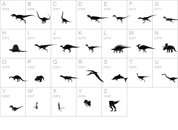 Dinosaur Solid uppercase A-Z preview