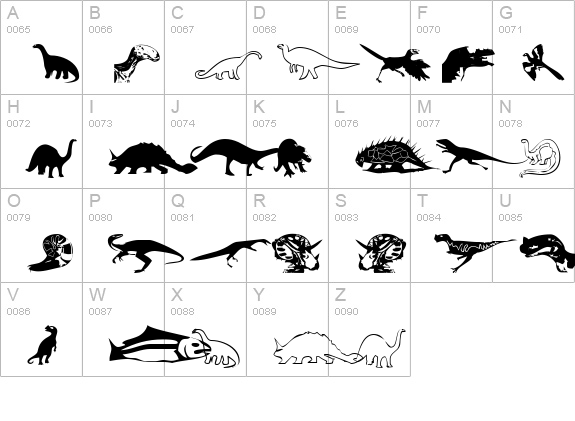 DinosoType uppercase A-Z preview