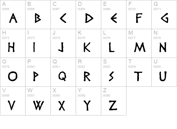 Diogenes uppercase A-Z preview