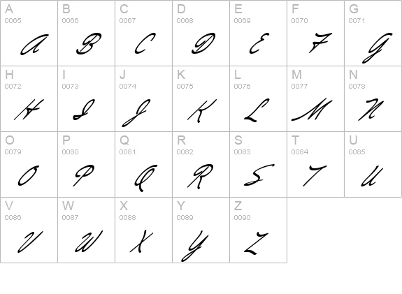 Directors Script uppercase A-Z preview