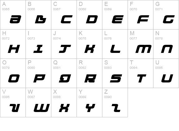 Direktor Expanded Italic uppercase A-Z preview