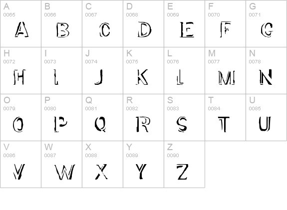 Dirtfont uppercase A-Z preview