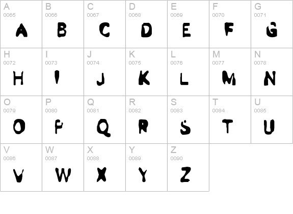 Dirty-Five uppercase A-Z preview