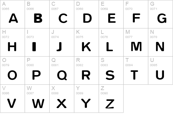 Dirty-OneBold uppercase A-Z preview