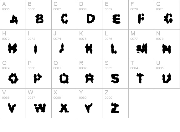 Dirty-Two uppercase A-Z preview