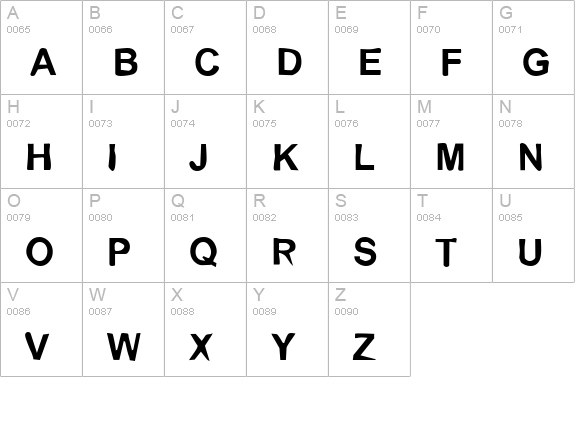 Dirty02-Bold uppercase A-Z preview