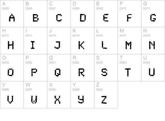 Dirty48-Bold uppercase A-Z preview