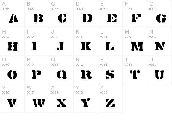 DirtyBakersDozen uppercase A-Z preview