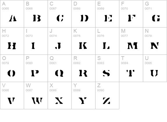 DirtyBakersDozen Gaunt uppercase A-Z preview