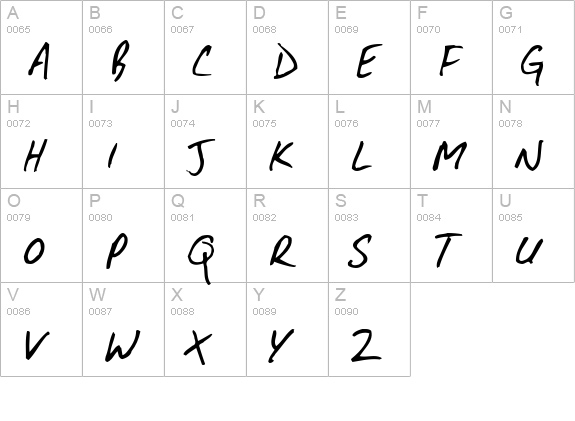 DirtyDarren uppercase A-Z preview