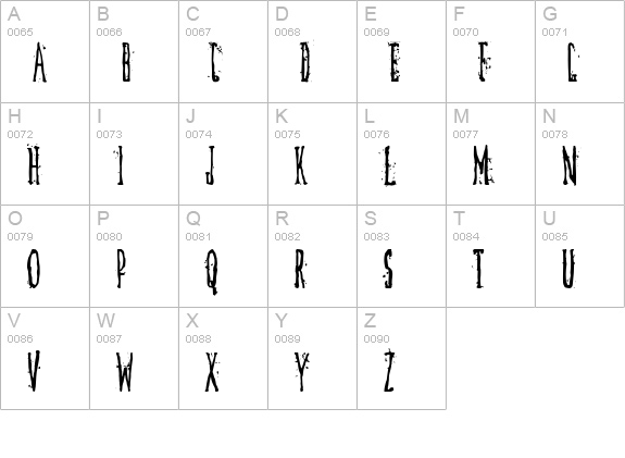 DirtyDeco uppercase A-Z preview