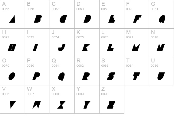 Disco Deck Condensed Italic uppercase A-Z preview