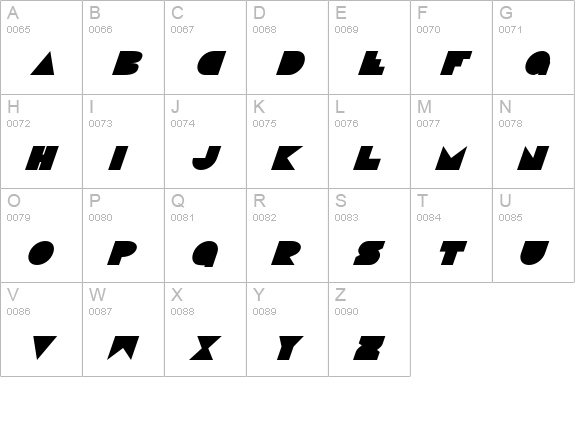 Disco Deck Italic uppercase A-Z preview