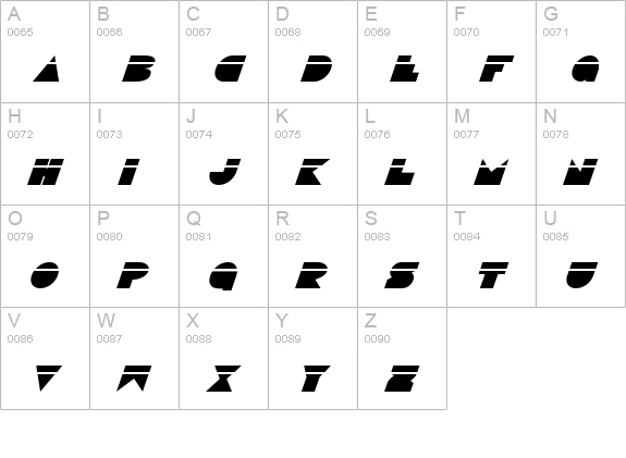 Disco Deck Laser Italic uppercase A-Z preview