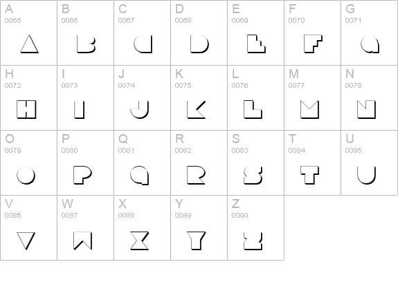 Disco Deck Shadow uppercase A-Z preview
