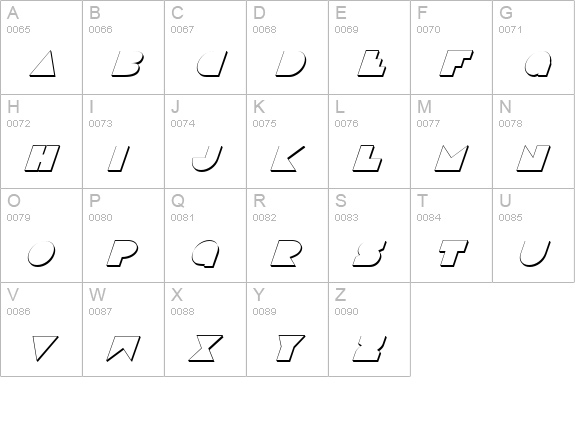 Disco Deck Shadow Italic uppercase A-Z preview