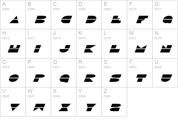 Disco Duck ExpItalic uppercase A-Z preview