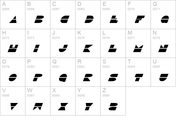 Disco Duck Italic uppercase A-Z preview