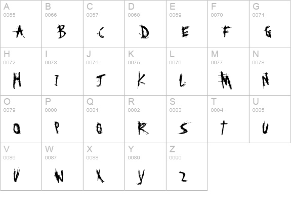 Disgusting Behavior uppercase A-Z preview