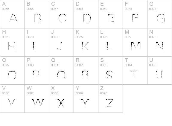 Dishonor uppercase A-Z preview
