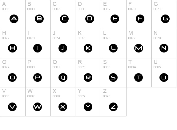 Diskoboll uppercase A-Z preview