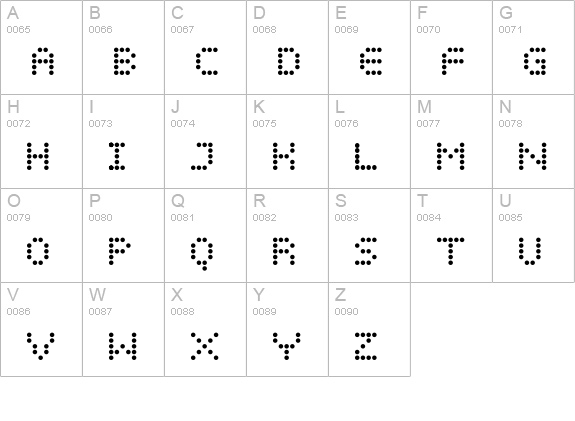 Display Dots uppercase A-Z preview