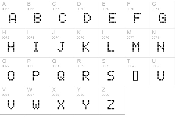 DisplayMonoB uppercase A-Z preview