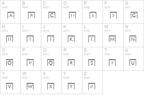 DisplayNo1URWIniD uppercase A-Z preview