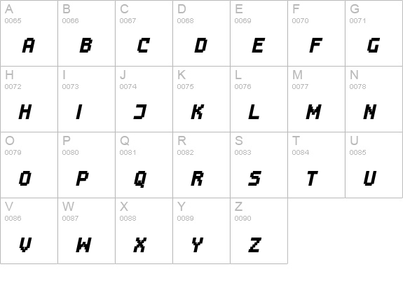 DisposableDroid BB Bold Italic uppercase A-Z preview