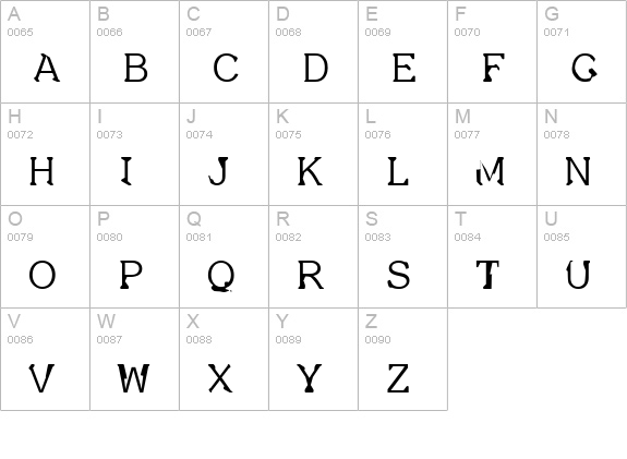 Dissatisfaction uppercase A-Z preview