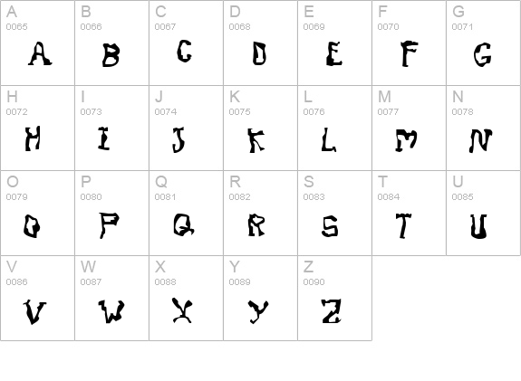 Dissonant Fractured uppercase A-Z preview
