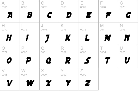 Distant Galaxy Condensed Italic uppercase A-Z preview